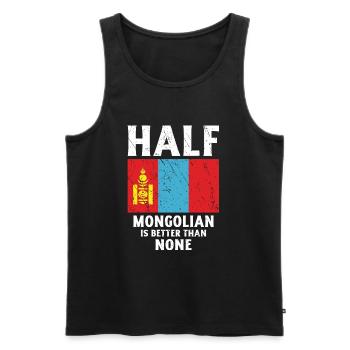 Half Mongolian is better than no nation - Men's Premium Organic Tank Top - black - Front - AI Model Male 178 light (178cm)