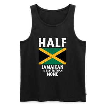 Halbjamaikaner ist besser als keine Nationalflagge - Männer Premium Bio Tank Top - Schwarz - Vorne - Michal (187cm)