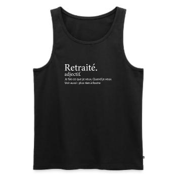 Définition Retraité Cadeau Humour Homme Retraité - Débardeur bio Premium Homme - noir - Devant - Michal (187cm)