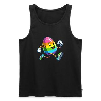 Easter Easter Egg Cute Comic Cartoon Jogger Marathon - Men's Premium Organic Tank Top - black - Front - Michal (187cm)