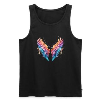 angelwings,engelsflügel,graffiti,malerei,bunt - Männer Premium Bio Tank Top - Schwarz - Vorne - AI Model Male 178 light (178cm)