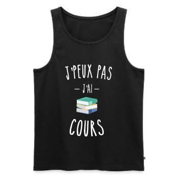 je peux pas j'ai cours - école - lycée - Débardeur bio Premium Homme - noir - Devant - Michal (187cm)