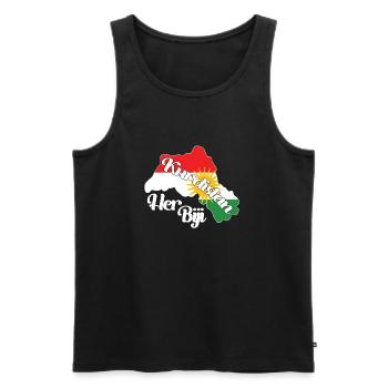 Her biji Kurdistan - Men's Premium Organic Tank Top - black - Front - AI Model Male 178 light (178cm)