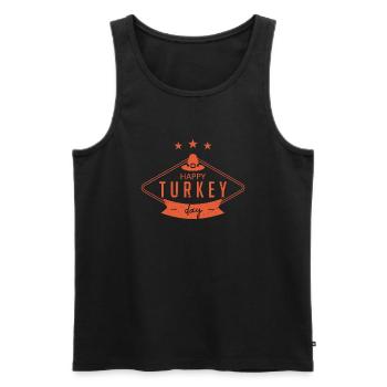 Happy Turkey Day | Erntedankfest - Männer Premium Bio Tank Top - Schwarz - Vorne - Michal (187cm)