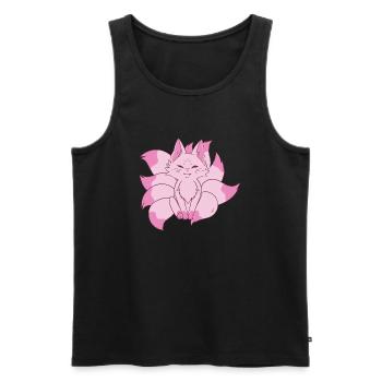 Kitsune Fuchs - Männer Premium Bio Tank Top - Schwarz - Vorne - AI Model Male 178 light (178cm)