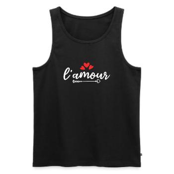 l'amour - Liebe - Amour - Amour - Amore - Débardeur bio Premium Homme - noir - Devant - AI Model Male 178 light (178cm)