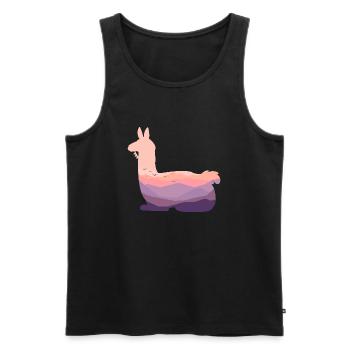 Lama - Männer Premium Bio Tank Top - Schwarz - Vorne - AI Model Male 178 light (178cm)