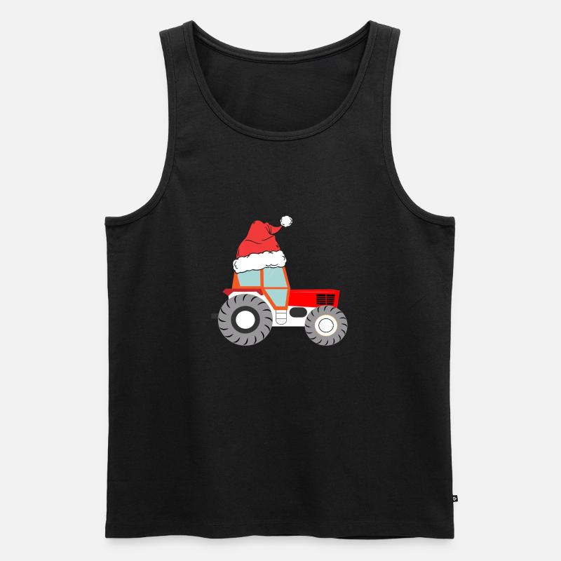 Traktor - Weihnachten - Männer Premium Bio Tank Top - Schwarz