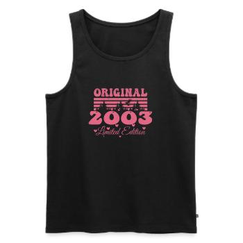 21. Jahrestag 2003 Frau Geschenk | Jahrgang 2003 - Männer Premium Bio Tank Top - Schwarz - Vorne - AI Model Male 178 light (178cm)