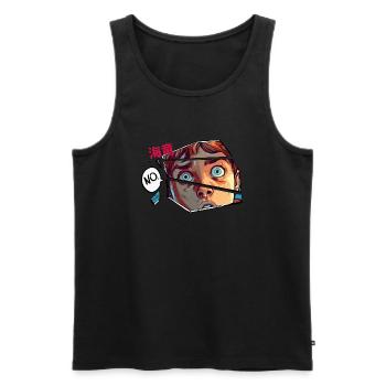Comics fan! - Männer Premium Bio Tank Top - Schwarz - Vorne - AI Model Male 178 light (178cm)