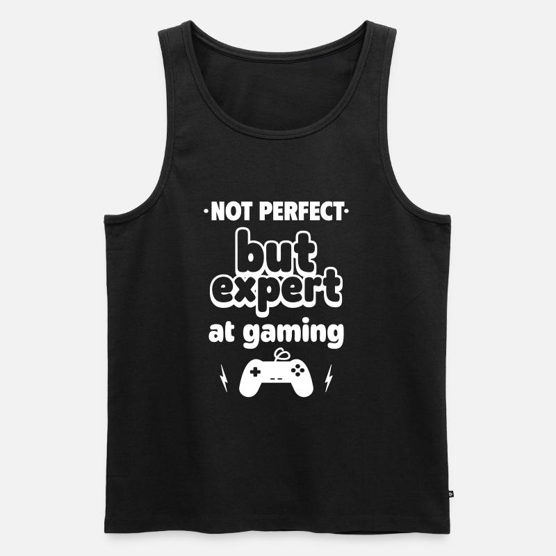 Experte im Gaming - Männer Premium Bio Tank Top - Schwarz