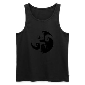 Katzenliebe - Männer Premium Bio Tank Top - Schwarz - Vorne - Michal (187cm)