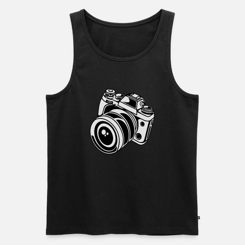 camera - Männer Premium Bio Tank Top - Schwarz