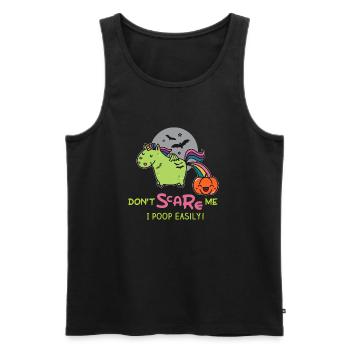 Don't scare me, I poop easily! - Männer Premium Bio Tank Top - Schwarz - Vorne - AI Model Male 178 light (178cm)