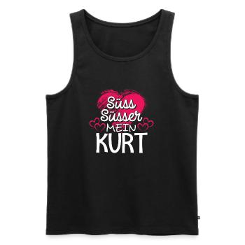 KURT - süss - Männer Premium Bio Tank Top - Schwarz - Vorne - AI Model Male 178 light (178cm)