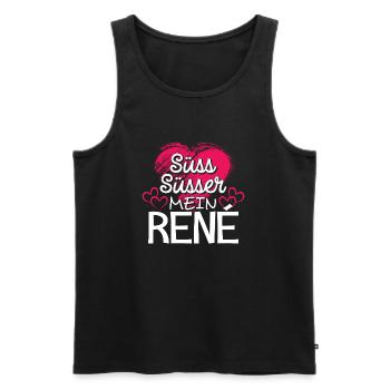RENÉ - süss - Männer Premium Bio Tank Top - Schwarz - Vorne - AI Model Male 178 light (178cm)