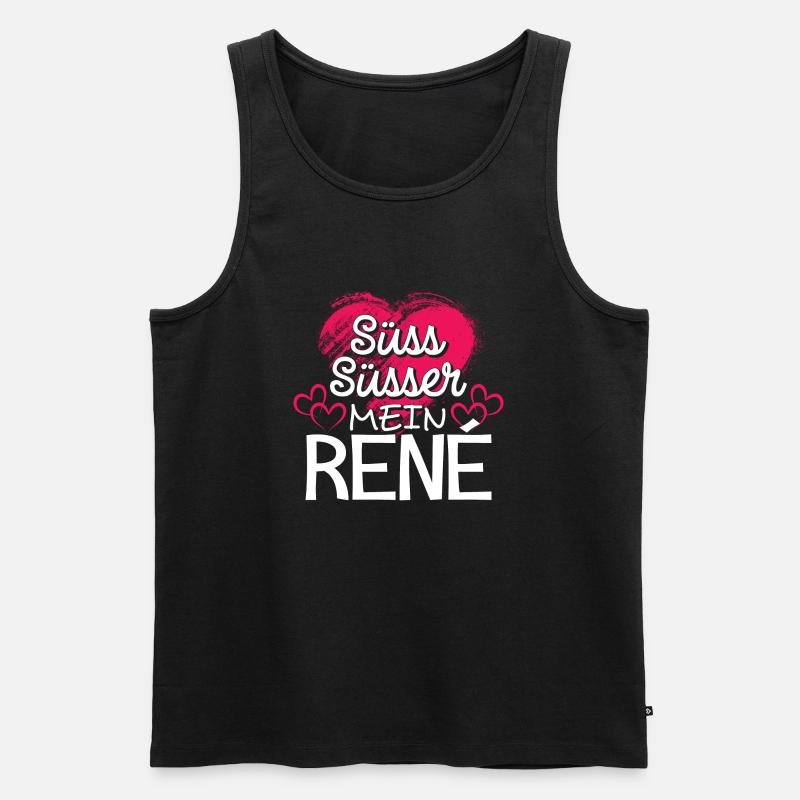 RENÉ - süss - Männer Premium Bio Tank Top - Schwarz