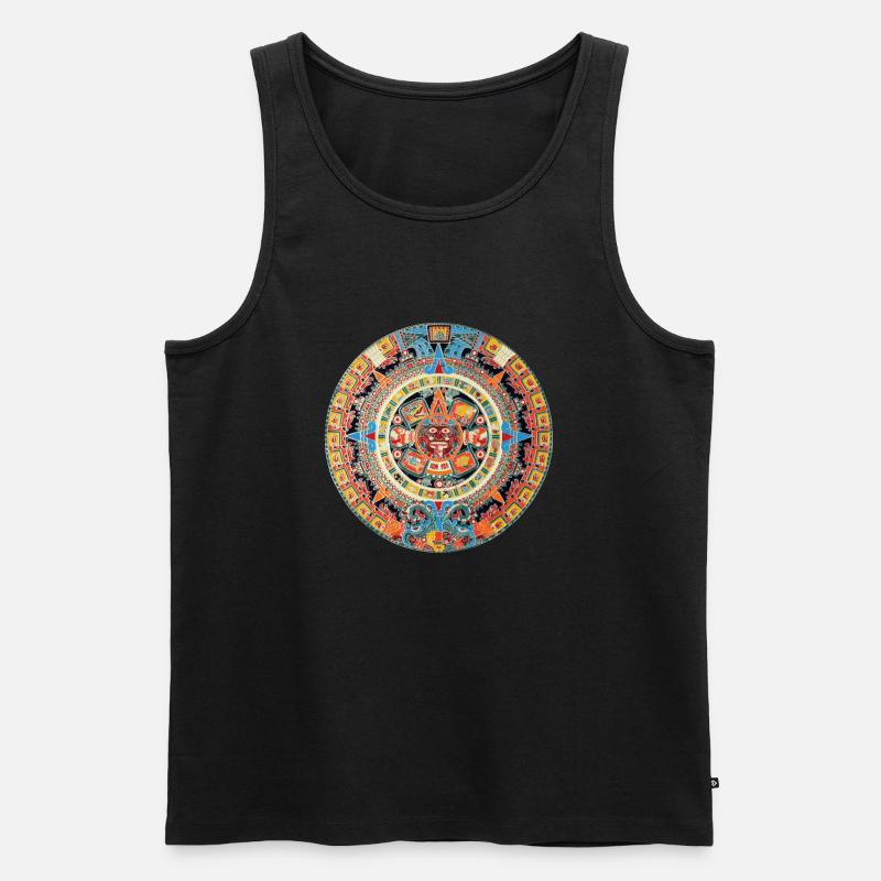 Maya Calender - Männer Premium Bio Tank Top - Schwarz