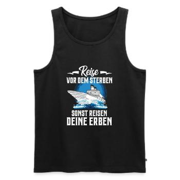 Les héritiers de voyage de croisière expédient le cadeau de vacances - Débardeur bio Premium Homme - noir - Devant - Michal (187cm)