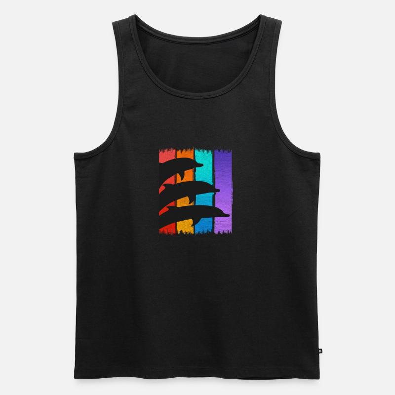 Delfin Delfine - Männer Premium Bio Tank Top - Schwarz