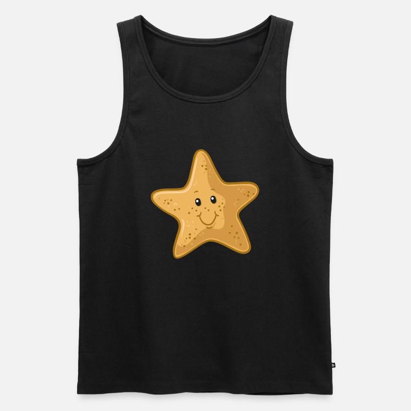 Seestern - Männer Premium Bio Tank Top - Schwarz