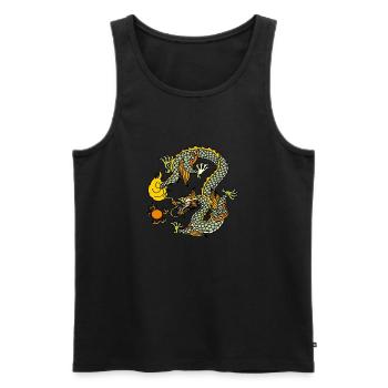 Mythologie Dragon Maerchen Créature mythique Asia Dragon - Débardeur bio Premium Homme - noir - Devant - Michal (187cm)