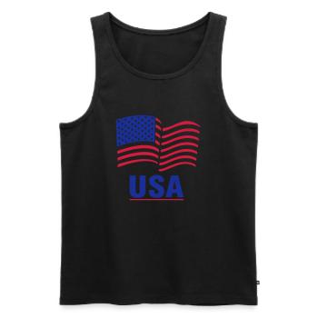 USA - Débardeur bio Premium Homme - noir - Devant - Michal (187cm)