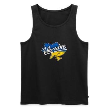 Ukraine Flagge Kiew Nationalitaet Herkunft Nation - Männer Premium Bio Tank Top - Schwarz - Vorne - AI Model Male 178 light (178cm)