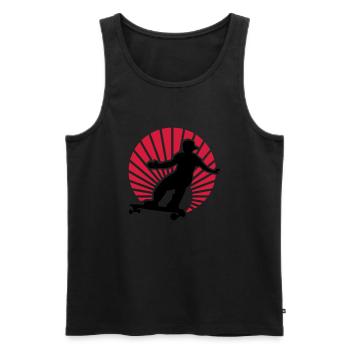 longboard - Männer Premium Bio Tank Top - Schwarz - Vorne - AI Model Male 178 light (178cm)