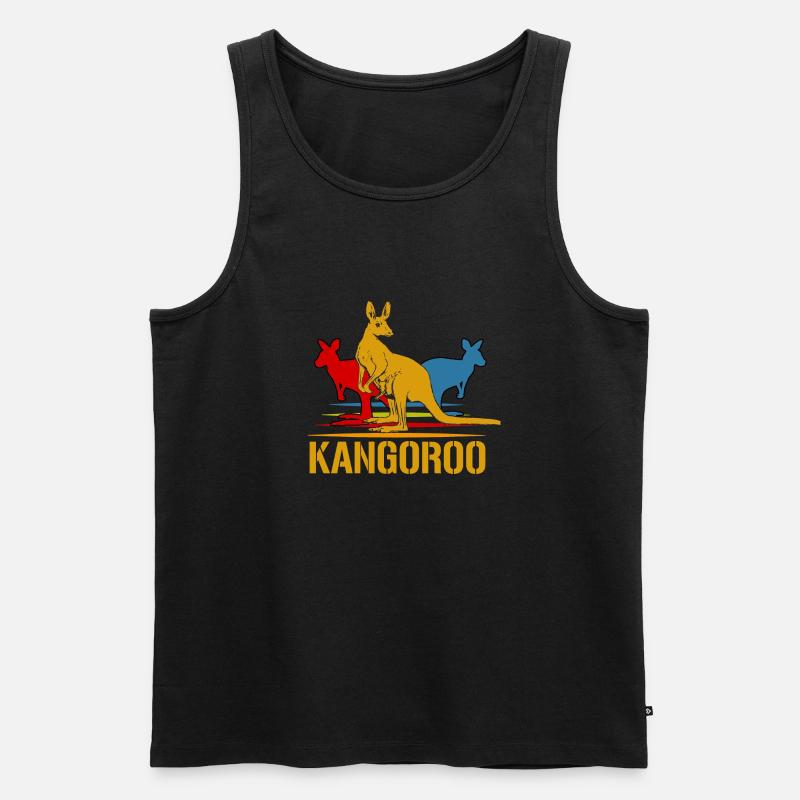Kangaroo - Männer Premium Bio Tank Top - Schwarz