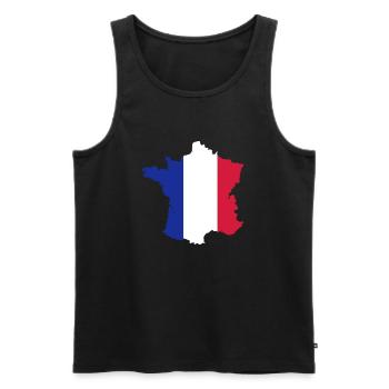 France - Men's Premium Organic Tank Top - black - Front - AI Model Male 178 light (178cm)
