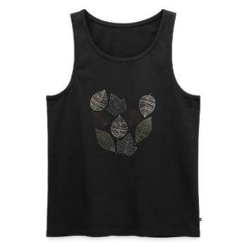 blätter - Männer Premium Bio Tank Top - Schwarz - Vorne - Michal (187cm)