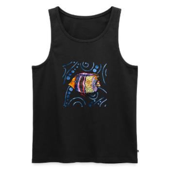 Colorful fish - Men's Premium Organic Tank Top - black - Front - AI Model Male 178 light (178cm)