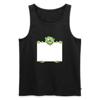 shield monster hold text box write blank fl - Men's Premium Organic Tank Top - black - Front - AI Model Male 178 light (178cm)
