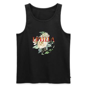 Emilia - Männer Premium Bio Tank Top - Schwarz - Vorne - AI Model Male 178 light (178cm)