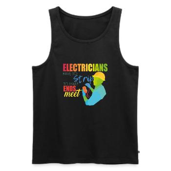 Électriciens - Débardeur bio Premium Homme - noir - Devant - AI Model Male 178 light (178cm)