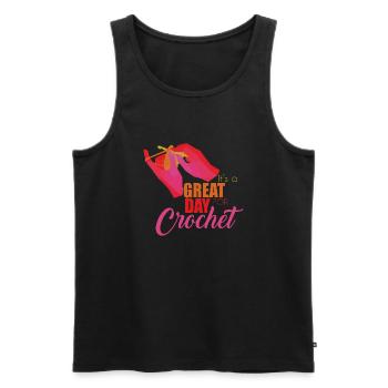 Häkeln - Männer Premium Bio Tank Top - Schwarz - Vorne - AI Model Male 178 light (178cm)