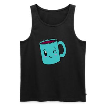 Sweet Kawaii Mulled Wine Cup Christmas Market Mulled Wine - Men's Premium Organic Tank Top - black - Front - AI Model Male 178 light (178cm)