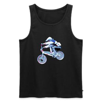 bmx race racing mountain bike motocross - Men's Premium Organic Tank Top - black - Front - AI Model Male 178 light (178cm)