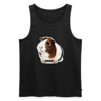 cochon d’Inde doux - Débardeur bio Premium Homme - noir - Devant - Michal (187cm)