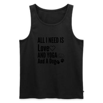 All I Need Is Love And Yoga And A Dog-Love-Yoga - Men's Premium Organic Tank Top - black - Front - Michal (187cm)