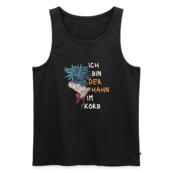 Ich Bin Der Hahn Im Korb. Lustiges Geschenk Fun - Männer Premium Bio Tank Top - Schwarz - Vorne - Michal (187cm)