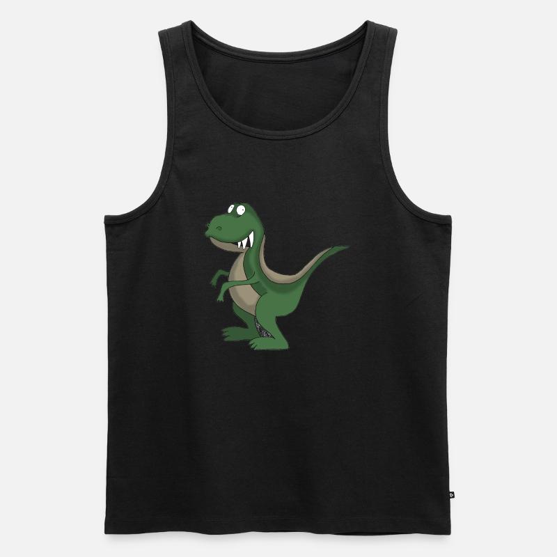 Dino 4 - Männer Premium Bio Tank Top - Schwarz