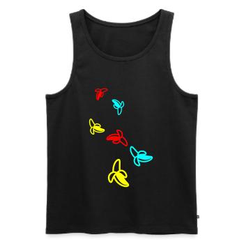 Banane Icon - Männer Premium Bio Tank Top - Schwarz - Vorne - Michal (187cm)