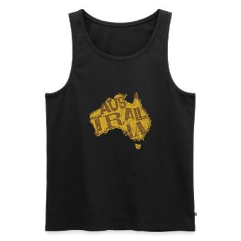 AUSTRALIA MAPS - Männer Premium Bio Tank Top - Schwarz - Vorne - AI Model Male 178 light (178cm)