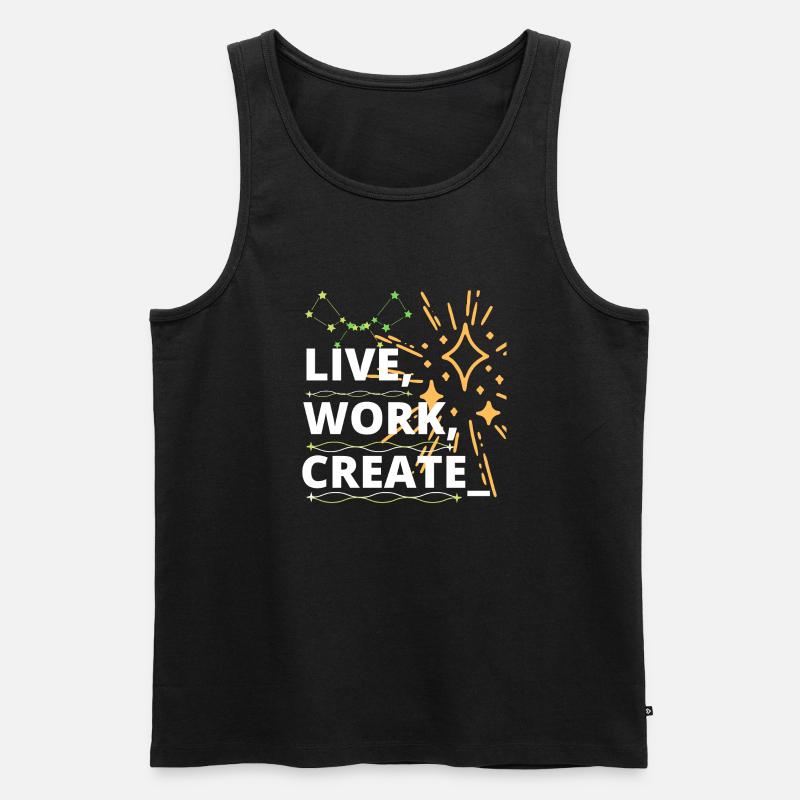 like, work, create - Débardeur bio Premium Homme - noir