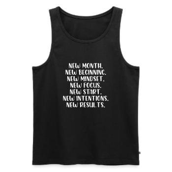 New month beginning mindset focus start - Männer Premium Bio Tank Top - Schwarz - Vorne - Michal (187cm)