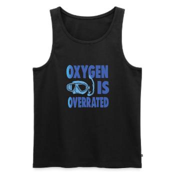 OXYGEN IS OVERRATED - Men's Premium Organic Tank Top - black - Front - AI Model Male 178 light (178cm)