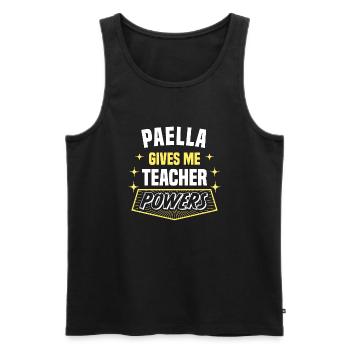 Paella me donne des pouvoirs de professeur drôle de professeur - Débardeur bio Premium Homme - noir - Devant - Michal (187cm)