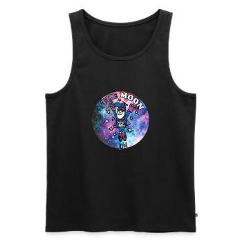 Vers la lune - Débardeur bio Premium Homme - noir - Devant - Michal (187cm)